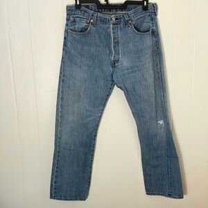 Levi's 501 Vintage 90s Blue Denim‎ Button Fly Straight Leg 100% Cotton 35 x 30